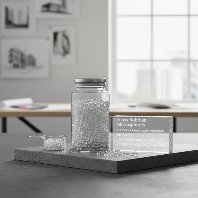 Glasblasen Mikrosphären mit 4-125 MPa Druckfestigkeit und 0,04 W/m·K Wärmeleitfähigkeit zur Gewichtsreduktion im Bauwesen