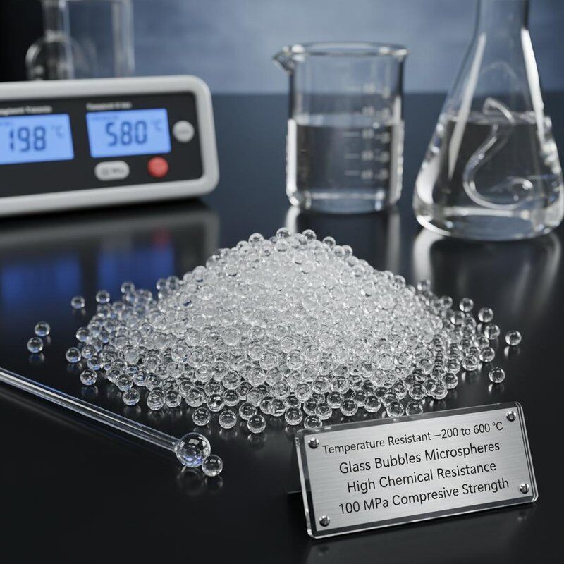 Temperaturbeständig -200 bis 600 °C Glasblasen Mikrosphären mit hoher chemischer Beständigkeit und 100 MPa Druckfestigkeit