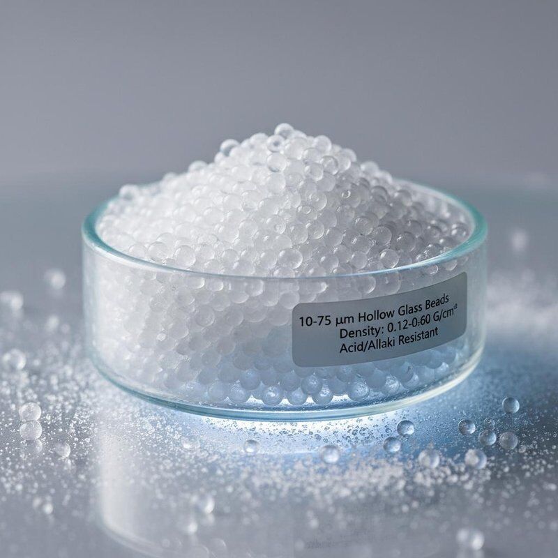 10-75 μm Durchmesser Hohlglasperlen mit 0,12-0,60 G/cm3 Dichte und gute Resistenz gegen Säuren und Alkalien