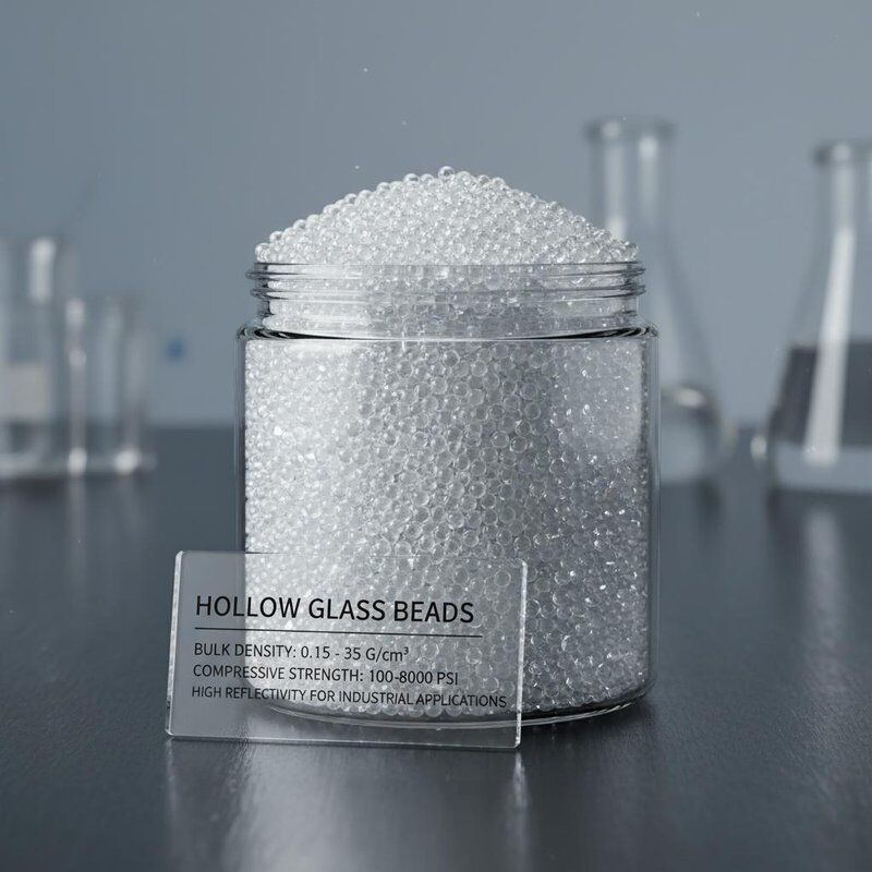 Hohlglasperlen mit einer Schüttdichte von 0,15 - 0,35 G/cm³, einer Druckfestigkeit von 100-8000 Psi und hoher Reflektivität für industrielle Anwendungen